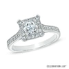 Thumbnail Image 1 of Previously Owned - Celebration Lux® 1 CT. T.W. Diamond Square Frame Engagement Ring in 18K White Gold (I/SI2)
