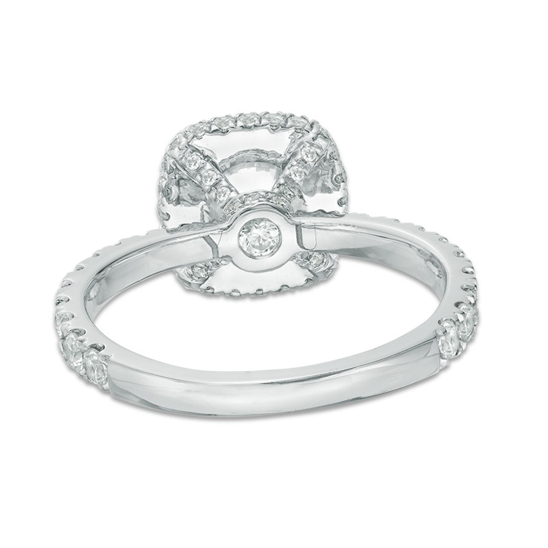Main Image 3 of Previously Owned - YOU by Jean Dousset™ 2 CT. T.W.  Diamond Cushion Frame Engagement Ring in 14K White Gold (I/SI2)