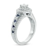 Thumbnail Image 2 of Previously Owned - Vera Wang Love Collection 7/8 CT. T.W. Diamond and Blue Sapphire Double Frame Engagement Ring