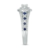 Thumbnail Image 4 of Previously Owned - Vera Wang Love Collection 7/8 CT. T.W. Diamond and Blue Sapphire Double Frame Engagement Ring