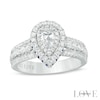 Thumbnail Image 1 of Previously Owned - Vera Wang Love Collection 1 CT. T.W. Diamond and Sapphire Frame Engagement Ring in 14K White Gold