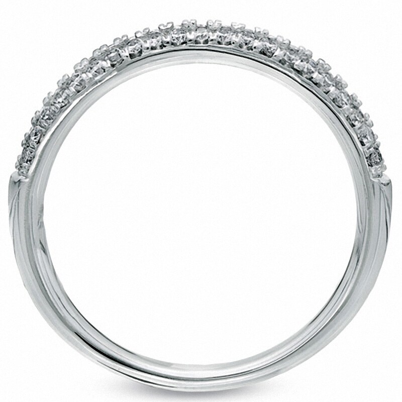 Previously Owned - Vera Wang Love Collection 3/8 CT. T.W. Diamond Two Row Band in 14K White Gold