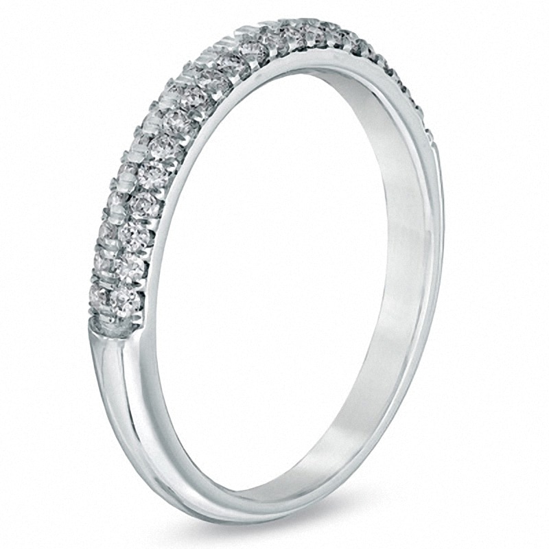 Previously Owned - Vera Wang Love Collection 3/8 CT. T.W. Diamond Two Row Band in 14K White Gold