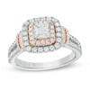 Thumbnail Image 1 of Previously Owned - Vera Wang Love Collection 1-1/5 CT. T.W. Princess-Cut Diamond Engagement Ring in 14K Two-Tone Gold