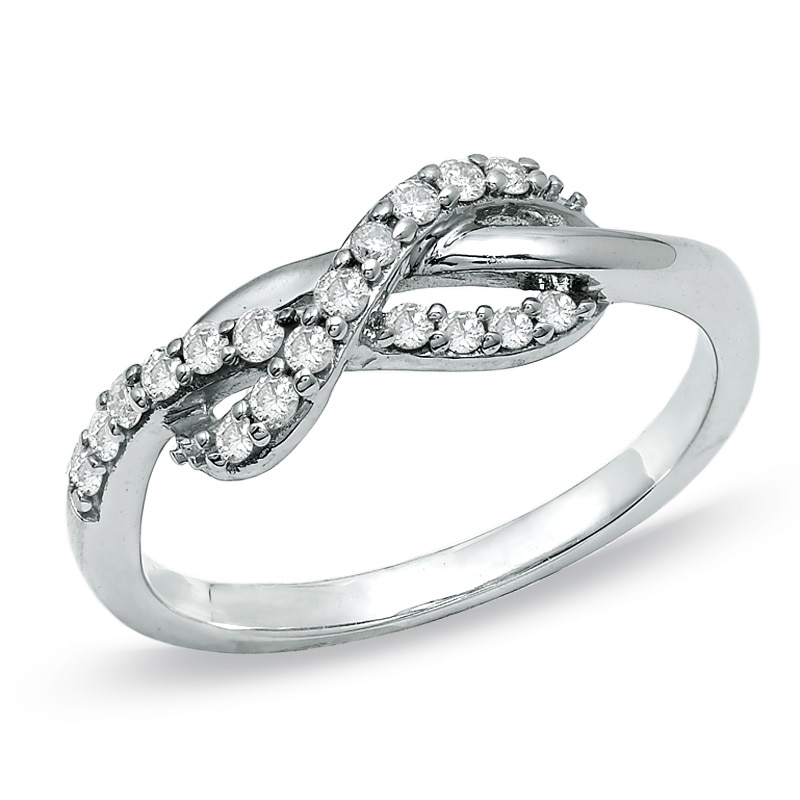 Previously Owned - 1/4 CT. T.W. Diamond Infinity Ring in 10K White Gold