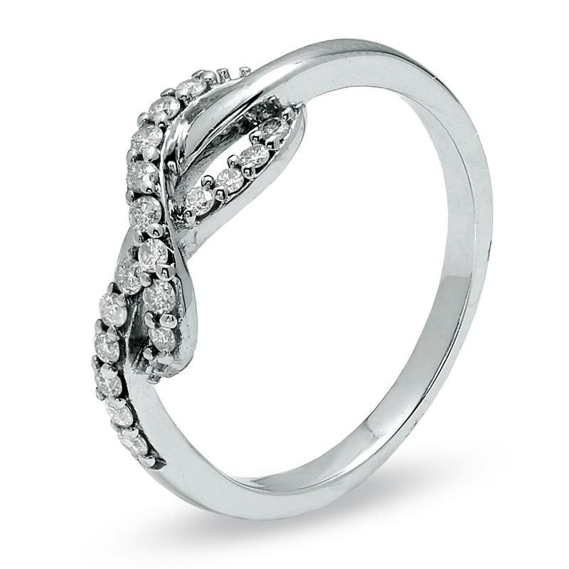 Previously Owned - 1/4 CT. T.W. Diamond Infinity Ring in 10K White Gold