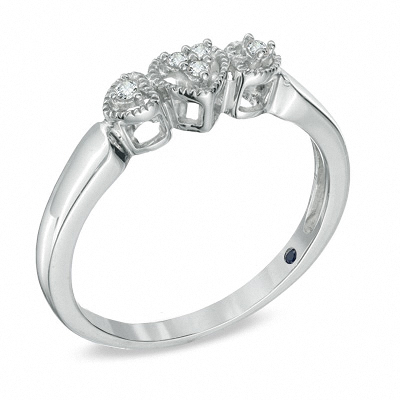 Main Image 2 of Previously Owned - Cherished Promise Collection™ Diamond Accent Triple Heart Promise Ring in Sterling Silver