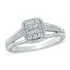Previously Owned - 1/2 CT. T.W. Composite Diamond Square Split Shank Ring in 10K White Gold