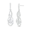 Previously Owned - 1/10 CT. T.W. Diamond Twist Flame Drop Earrings in Sterling Silver