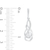 Previously Owned - 1/10 CT. T.W. Diamond Twist Flame Drop Earrings in Sterling Silver