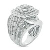 Thumbnail Image 1 of Previously Owned - 10 CT. T.W. Composite Diamond Double Cushion Frame Multi-Row Engagement Ring in 14K White Gold