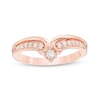 Thumbnail Image 1 of Previously Owned - 1/5 CT. T.W. Diamond Crown Contour Wedding Band in 14K Rose Gold