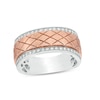 Thumbnail Image 1 of Previously Owned - 1/4 CT. T.W. Diamond Diagonal Grid Pattern Wedding Band in 10K Two-Tone Gold