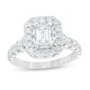 Thumbnail Image 1 of Previously Owned - Celebration Ideal 2 CT. T.W. Emerald-Cut and Round Diamond Engagement Ring in 14K White Gold