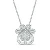 Thumbnail Image 1 of Previously Owned - Convertibilities 1/15 CT. T.W. Diamond Dog Paw Print Heart Three-in-One Pendant in Sterling Silver