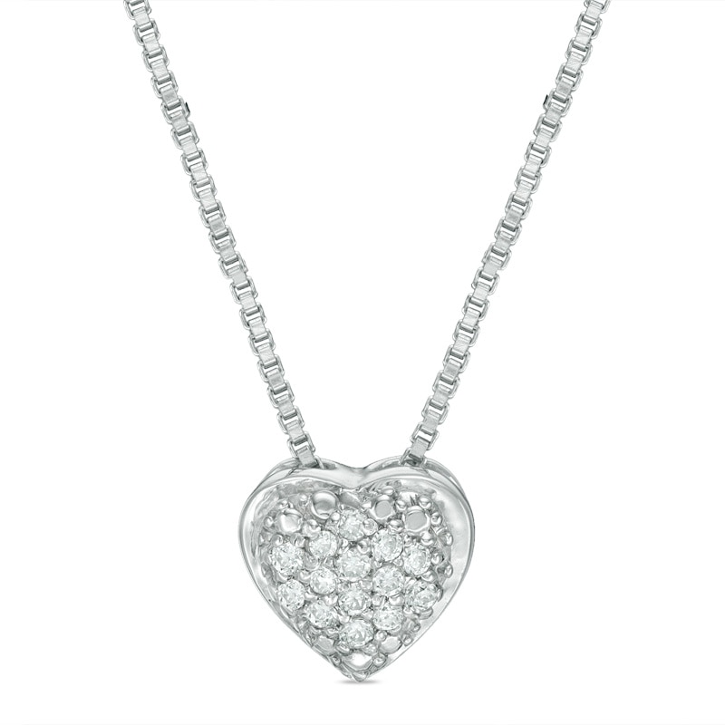 Main Image 2 of Previously Owned - Convertibilities 1/15 CT. T.W. Diamond Dog Paw Print Heart Three-in-One Pendant in Sterling Silver