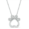Thumbnail Image 3 of Previously Owned - Convertibilities 1/15 CT. T.W. Diamond Dog Paw Print Heart Three-in-One Pendant in Sterling Silver