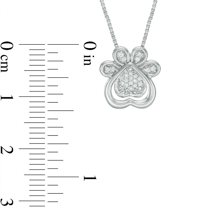 Main Image 4 of Previously Owned - Convertibilities 1/15 CT. T.W. Diamond Dog Paw Print Heart Three-in-One Pendant in Sterling Silver