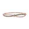 Thumbnail Image 1 of Previously Owned - 1/2 CT. T.W. Champagne and White Diamond  Wave Bangle in 10K Rose Gold