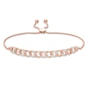 Thumbnail Image 1 of Previously Owned - 1/4 CT. T.W. Diamond Interlocking Curb Link Bolo Bracelet in 10K Rose Gold - 9.5"