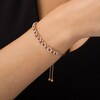 Thumbnail Image 2 of Previously Owned - 1/4 CT. T.W. Diamond Interlocking Curb Link Bolo Bracelet in 10K Rose Gold - 9.5"