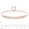 Thumbnail Image 3 of Previously Owned - 1/4 CT. T.W. Diamond Interlocking Curb Link Bolo Bracelet in 10K Rose Gold - 9.5"