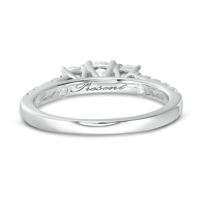 Main Image 4 of Previously Owned - 1 CT. T.W. Diamond Past Present Future® Engagement Ring in 10K White Gold