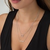 Thumbnail Image 2 of Previously Owned - 1/15 CT. T.W. Diamond Heart Outline and Bar Double Strand Necklace in Sterling Silver - 20"