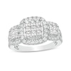 Thumbnail Image 1 of Previously Owned - 1-1/3 CT. T.W. Composite Diamond Cushion Frame Three Stone Ring in 10K White Gold