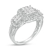 Thumbnail Image 3 of Previously Owned - 1-1/3 CT. T.W. Composite Diamond Cushion Frame Three Stone Ring in 10K White Gold