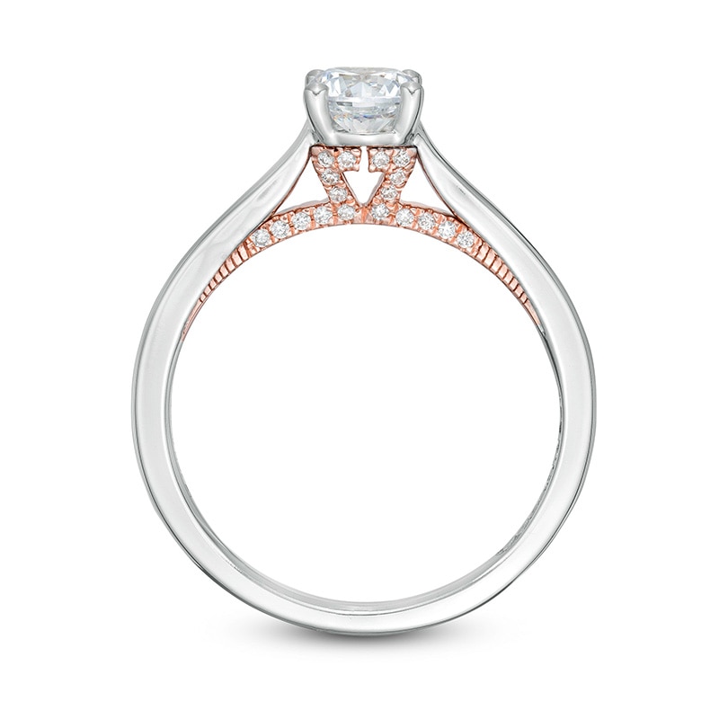 Previously Owned - Zales Private Collection 3/4 CTW. Colourless Diamond Engagement Ring in 14K Two-Tone Gold (F/I1)