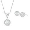 Thumbnail Image 0 of Previously Owned - 1/5 CT. T.W. Diamond Frame Pendant and Earrings Set in Sterling Silver