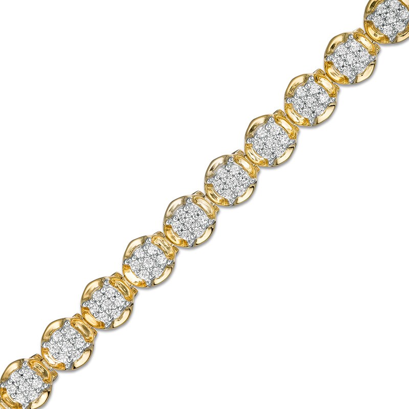 Previously Owned - 1 CT. T.W. Composite Diamond Tennis Bracelet in 10K Gold