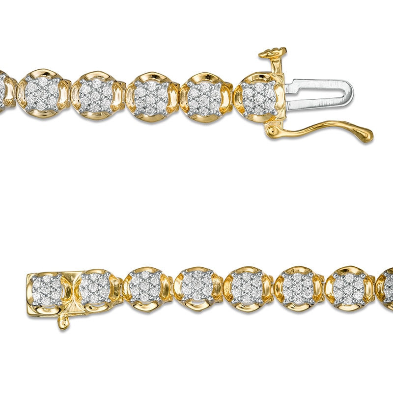 Main Image 2 of Previously Owned - 1 CT. T.W. Composite Diamond Tennis Bracelet in 10K Gold