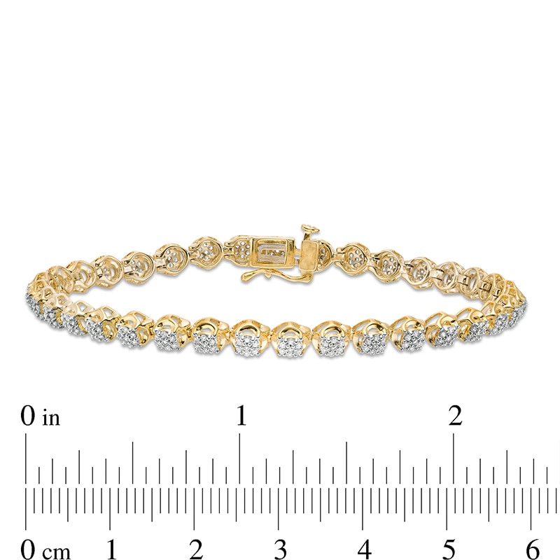 Main Image 3 of Previously Owned - 1 CT. T.W. Composite Diamond Tennis Bracelet in 10K Gold
