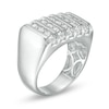 Thumbnail Image 2 of Previously Owned - Men's 1-1/2 CT. T.W. Diamond Rectangle Top Linear Five Row Ring in 10K White Gold