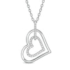 Thumbnail Image 0 of Previously Owned - Vera Wang Love Collection 1/6 CT. T.W. Diamond Interlocking Heart Necklace in Sterling Silver - 19"