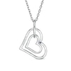 Thumbnail Image 2 of Previously Owned - Vera Wang Love Collection 1/6 CT. T.W. Diamond Interlocking Heart Necklace in Sterling Silver - 19"
