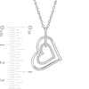 Thumbnail Image 3 of Previously Owned - Vera Wang Love Collection 1/6 CT. T.W. Diamond Interlocking Heart Necklace in Sterling Silver - 19"