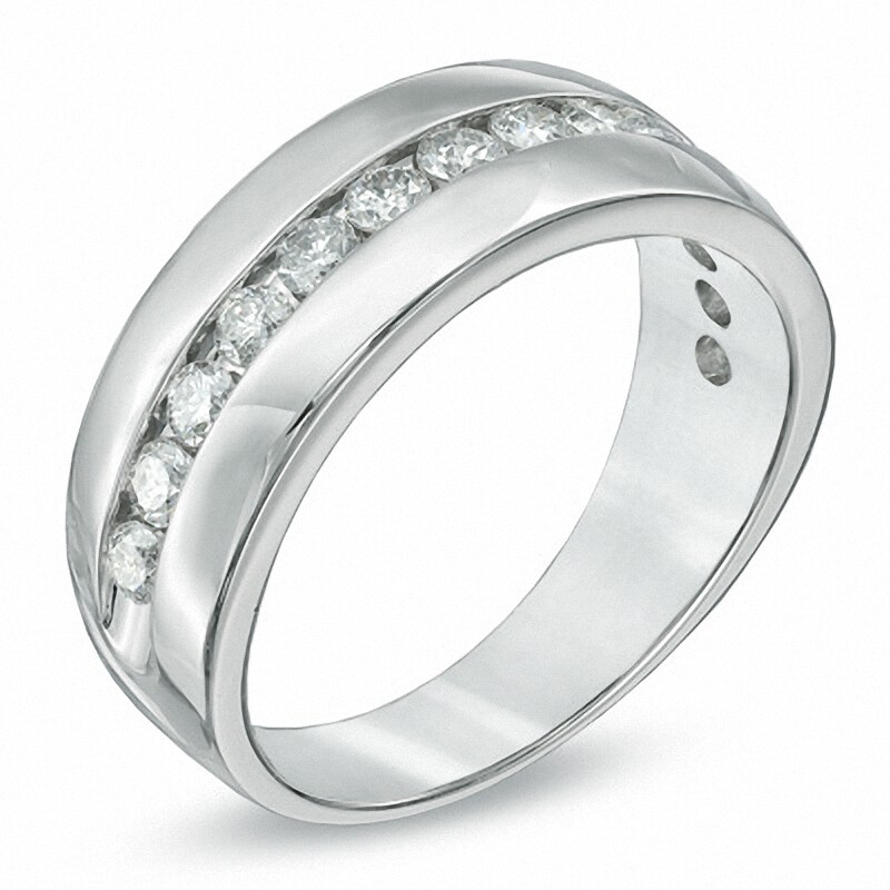 Main Image 2 of Previously Owned - 1 CT. T.W. Diamond Wedding Band in 14K White Gold