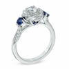 Thumbnail Image 2 of Previously Owned - Vera Wang Love Collection 5/8 CT. T.W. Diamond and Blue Sapphire Engagement Ring in 14K White Gold
