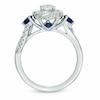 Thumbnail Image 3 of Previously Owned - Vera Wang Love Collection 5/8 CT. T.W. Diamond and Blue Sapphire Engagement Ring in 14K White Gold