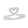 Thumbnail Image 1 of Previously Owned - The Kindred Heart from Vera Wang Love Collection Diamond Ring in Sterling Silver and 14K Rose Gold
