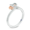 Thumbnail Image 2 of Previously Owned - The Kindred Heart from Vera Wang Love Collection Diamond Ring in Sterling Silver and 14K Rose Gold