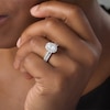 Thumbnail Image 3 of Previously Owned - Celebration Ideal 1-1/2 CT. T.W. Oval Diamond Frame Bridal Set in 14K White Gold (I/I1)