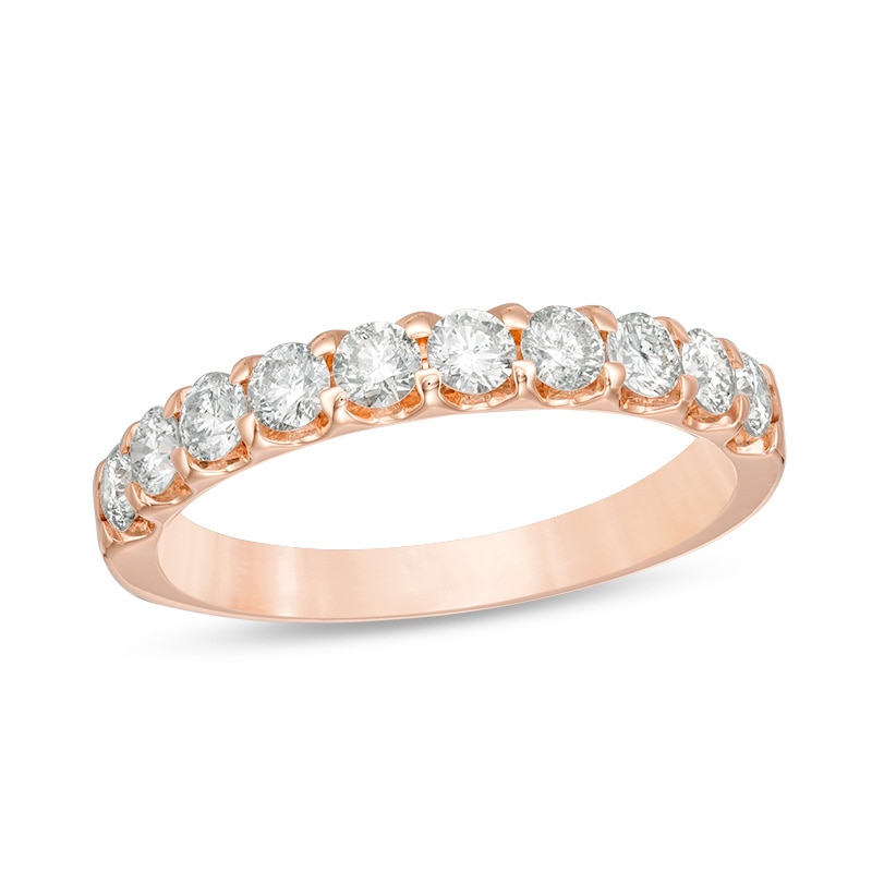 Previously Owned - 7/8 CT. T.W. Diamond Wedding Band in 10K Rose Gold