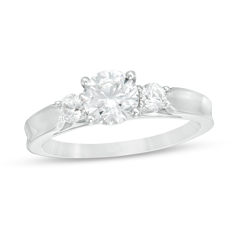 Main Image 1 of Previously Owned - 1 CT. T.W. Diamond Past Present Future® Engagement Ring in 14K White Gold