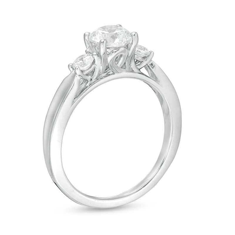 Main Image 2 of Previously Owned - 1 CT. T.W. Diamond Past Present Future® Engagement Ring in 14K White Gold