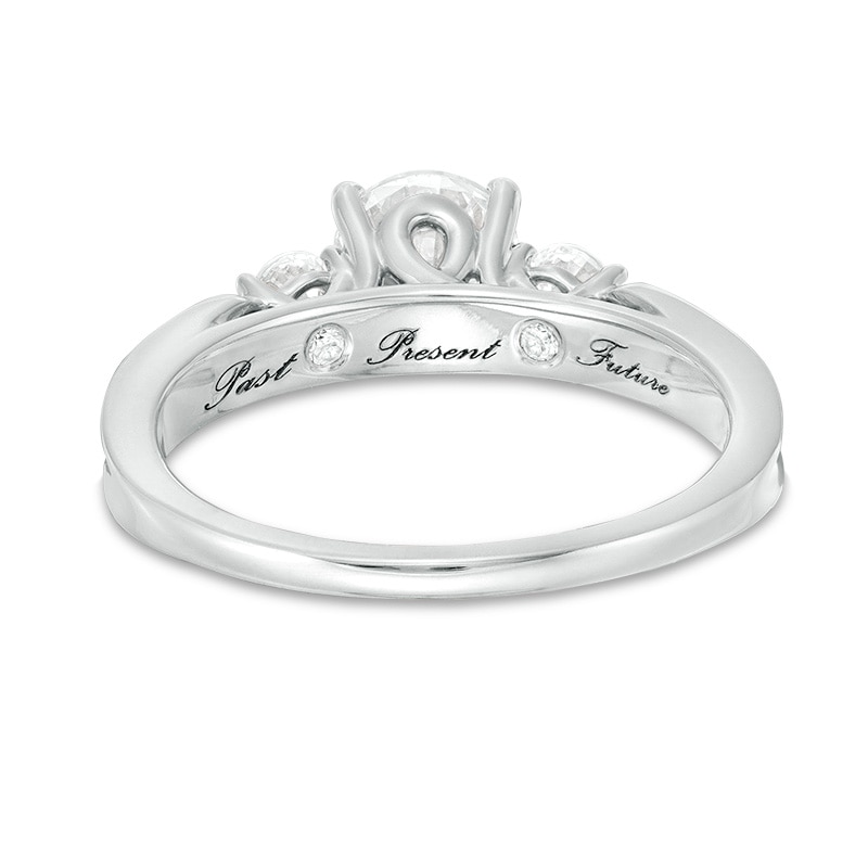 Main Image 3 of Previously Owned - 1 CT. T.W. Diamond Past Present Future® Engagement Ring in 14K White Gold