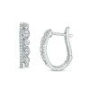 Previously Owned - 1/4 CT. T.W. Diamond Double Hoop Earrings in 10K White Gold